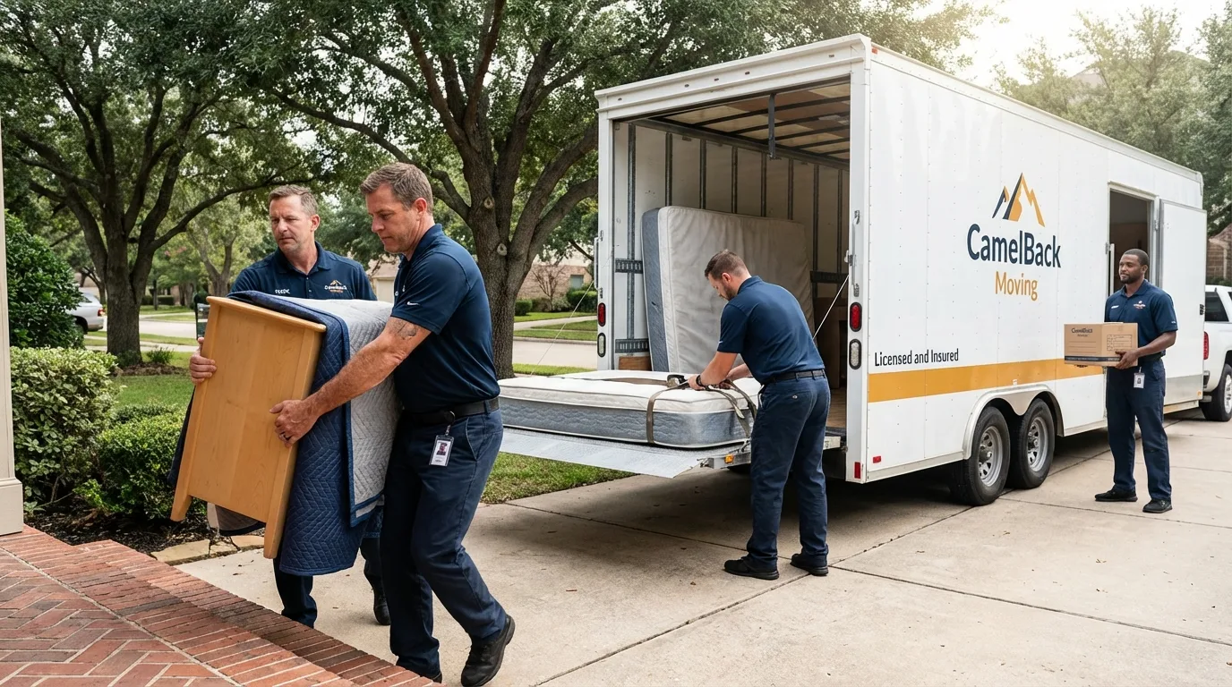 Crew loading residential truck for cross-state move from Gilmanton, NH